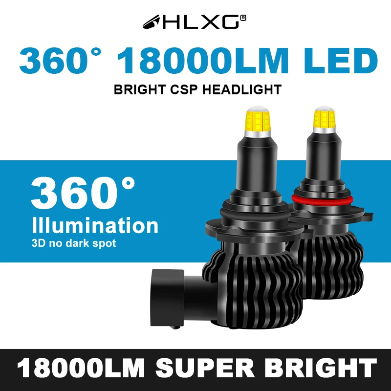 Hlxg H11 светодиодный лампы H1 H7 H8 H9 9012 HIR2 9005 9006 HB3 HB4 авто фары безвентиляторный