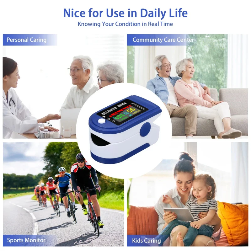 Пульсоксиметр Пальчиковый портативный измеритель пульса и уровня кислорода в