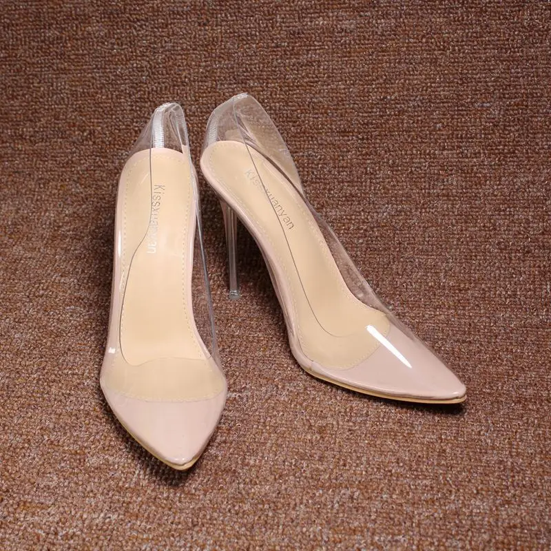 Women Shoes Pumps Transparent Sexy High Heels Pointed Ladies Classic Female Stiletto | Обувь