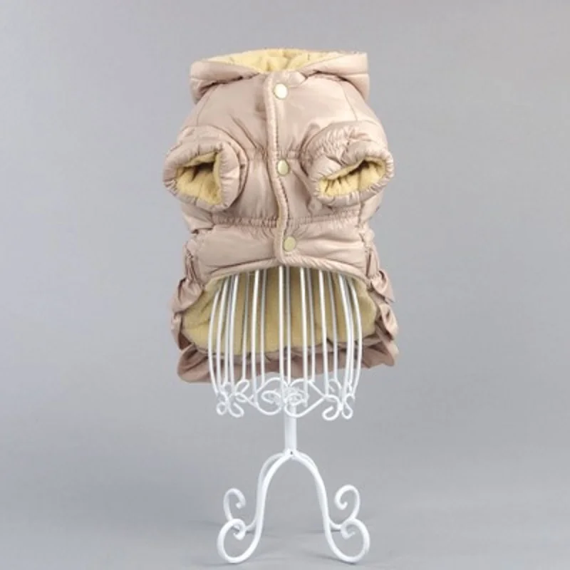 Роскошное зимнее пальто для собаки теплое платье принцессы питомца зимняя