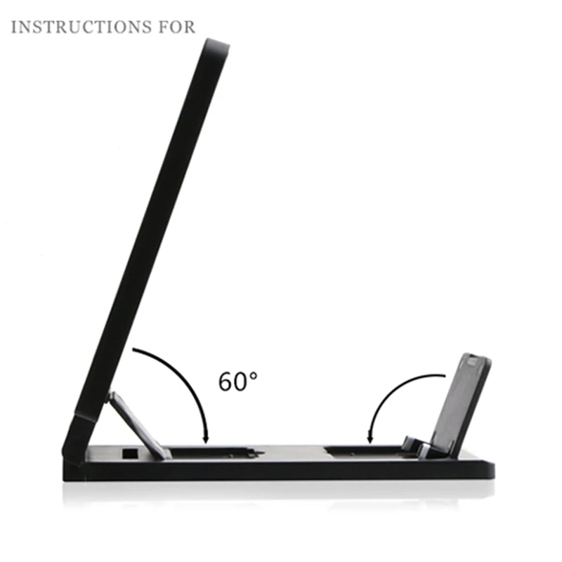8.5 inch Mobile Phone Screen Magnifier 3D Enlarger Magnifying Video Amplifier Projector Bracket Desktop Holder Stand For - купить по