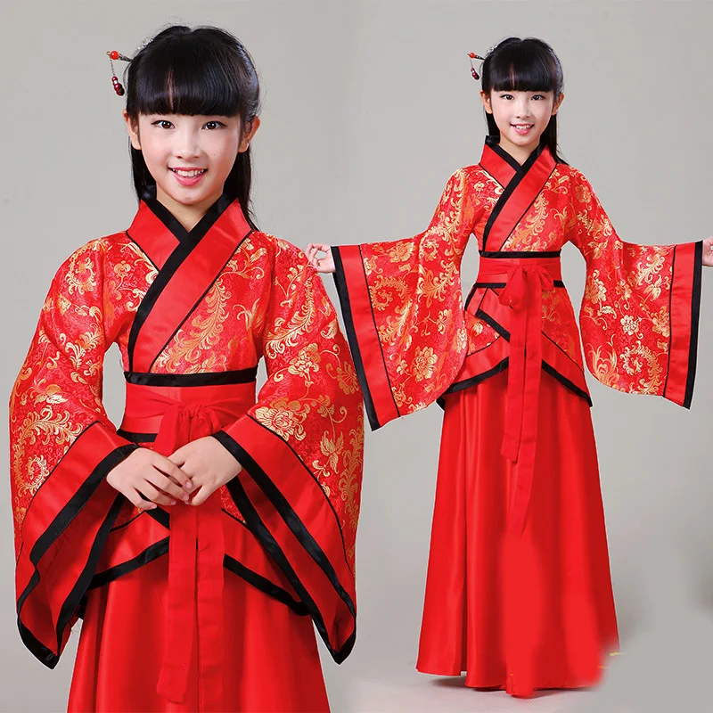 Новый стиль Детские костюмы Hanfu сказочные костюмы для девочек Одежда для выступлений сценические костюмы для выступлений