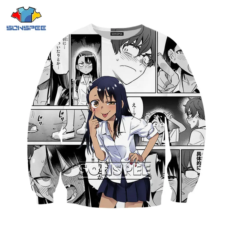 

Cute Sexy Cartoon Anime Girl Loli Nagatoro Sweatshirt Hip Hop Fashion Funny Tracksuit Casual Brand Round Neck Pullover Female