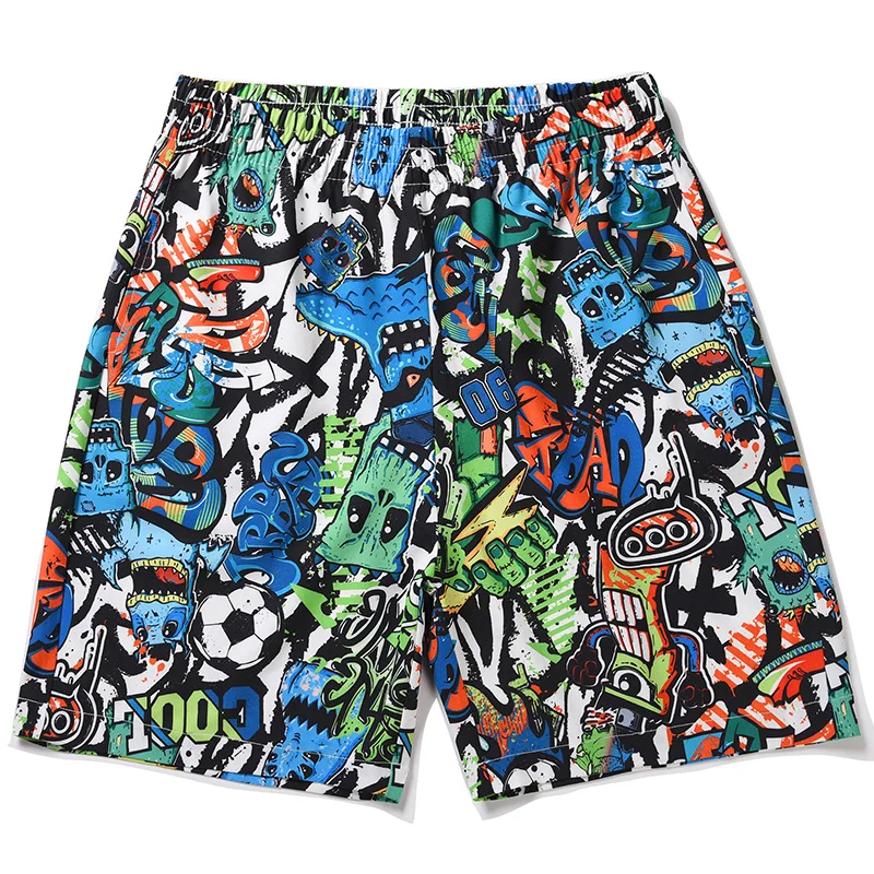 

2021 Cross-border Men's Summer 3d Digital Printing Tide Brand Animation Pattern European Code Beach Pants Custom Wholesale