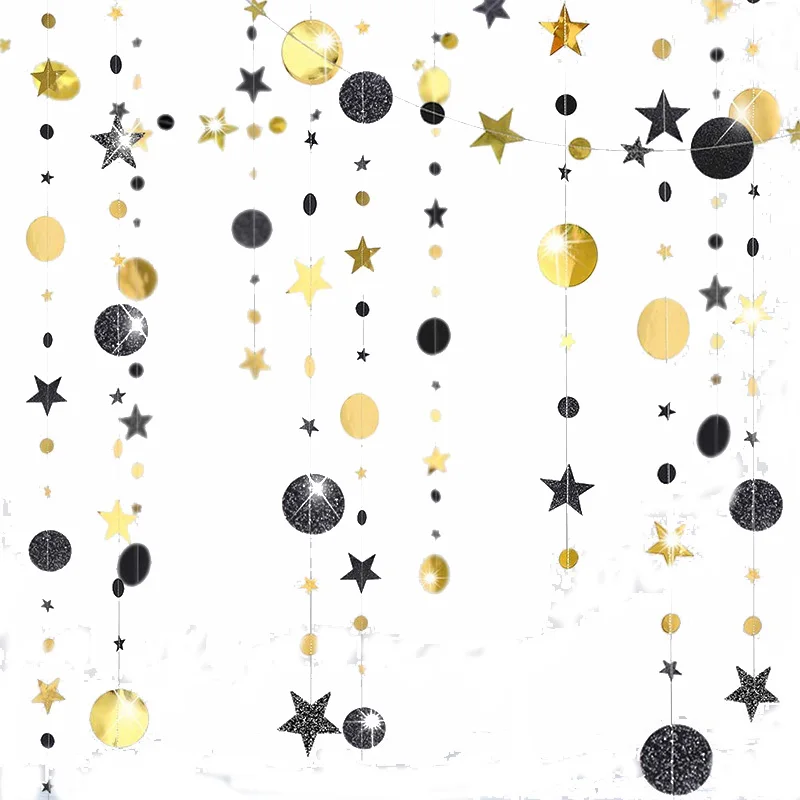 4 м золотые бумажные гирлянды со звездами украшение для вечевечерние 2021
