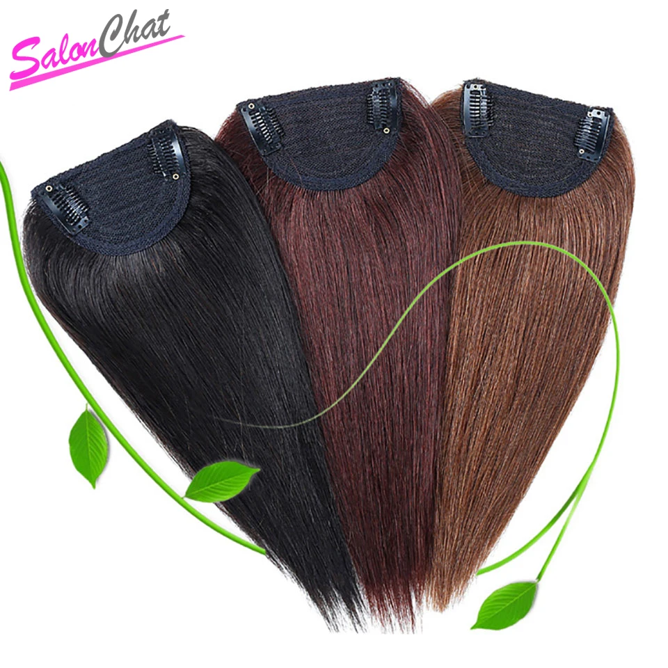 SalonChat, 8 дюймов, 12 дюймов, 16 дюймов, Remy, на заколках, 1 штука, 2 клипсы, человеческие волосы для наращивания, 50 г, на заколках, волосы на заколках, натуральный цвет, коричневый цвет