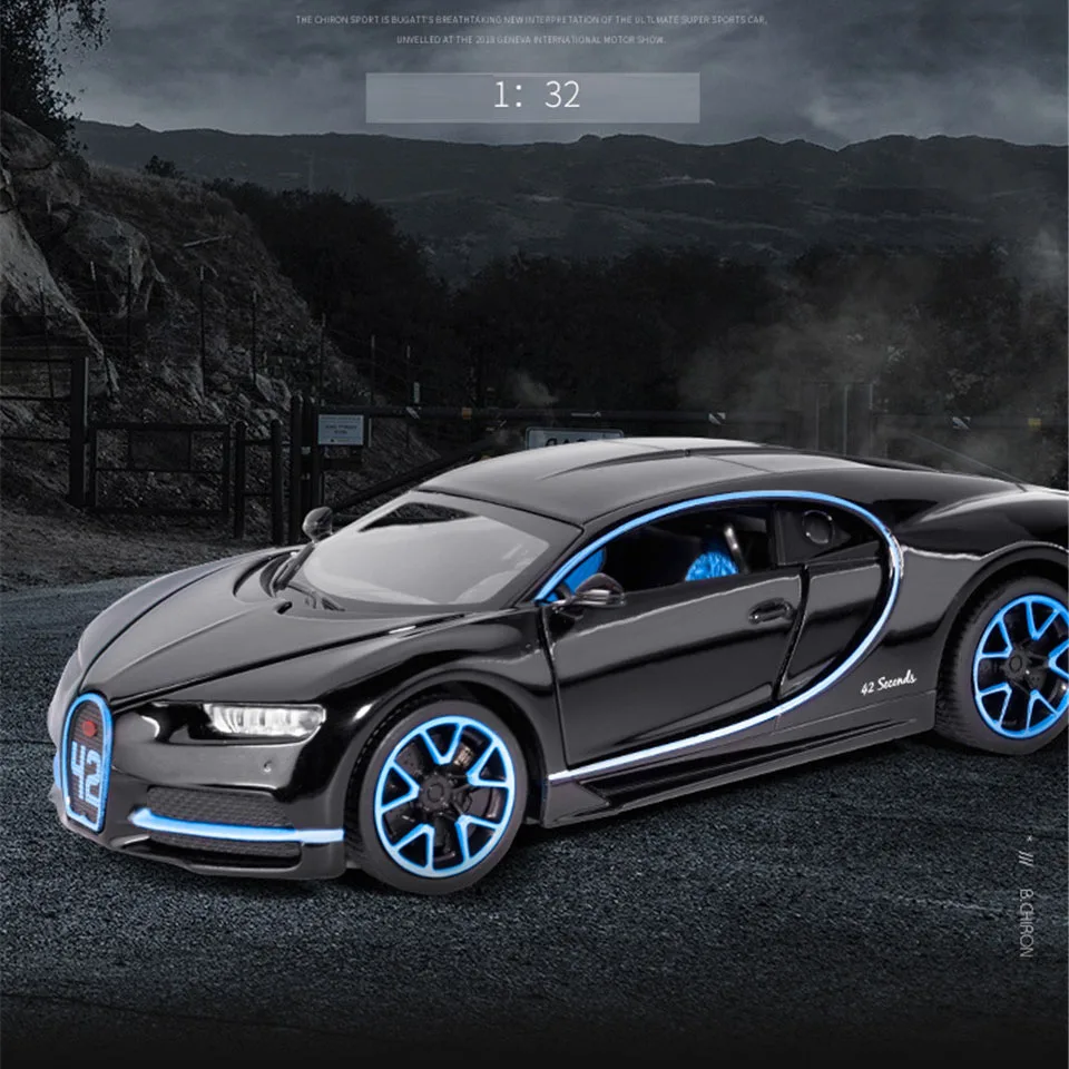 Горячая литая модель автомобиля 1:32 Chiron Детская Металлическая техника Enginery игрушки колеса откатные Дети День рождения рождественские подарки