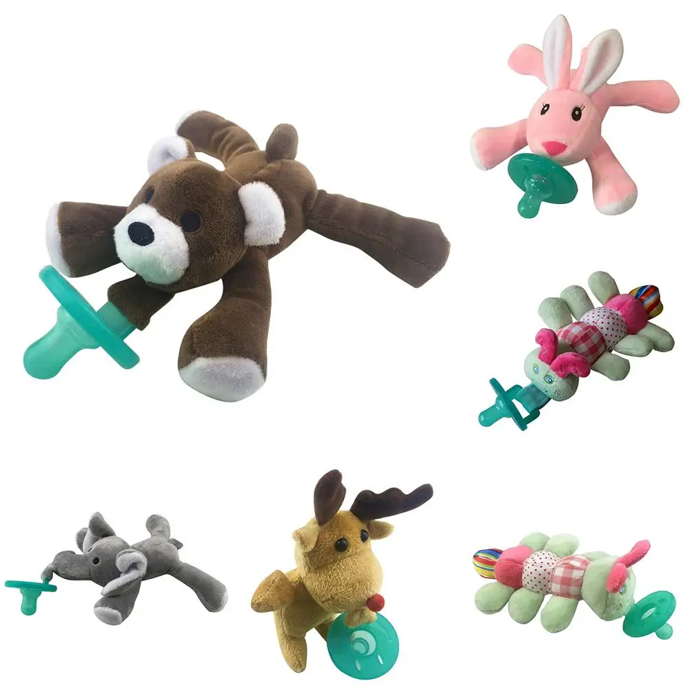 Прекрасный ребенок младенец мальчики девочки милые плюшевые животные пустышки