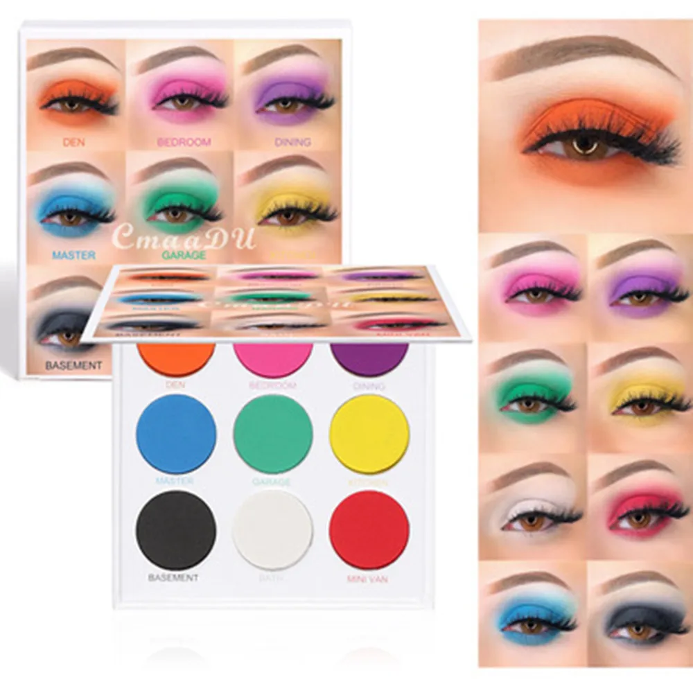 

Cmaadu 9 Color Matte Waterproof Glitter Eyeshadow Palette Natural Lasting Cosmetics Professional Makeup Artist High Quality