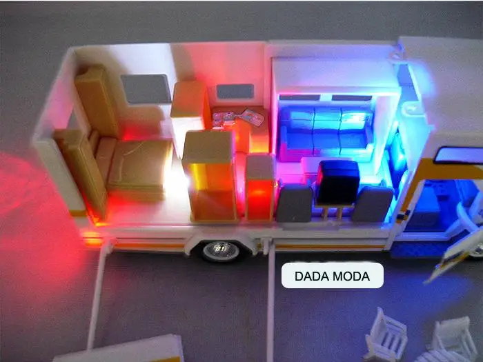 

ZITY Diecast 1 :28 Diy Rv Acousto -Optic Children Toy Recreational Vehicle Caravan With Sound Flashing Pull Back Travel Van Mode