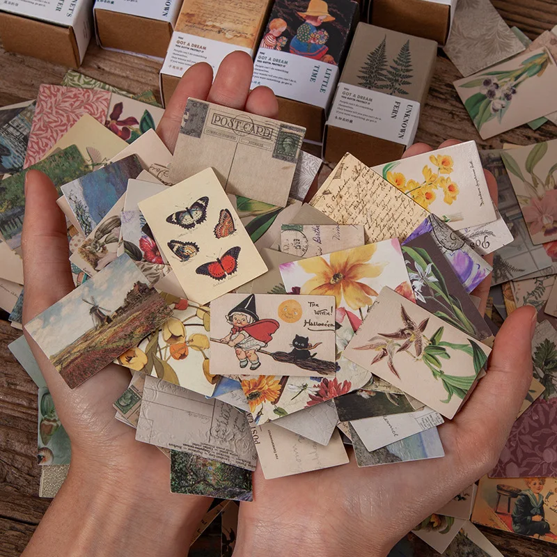 

1900s Series Vintage Sticker Aesthetic 100pcs Scrapbooking Stickers Journal Luggage Scrapbooking Diary Self-sticky Stickers