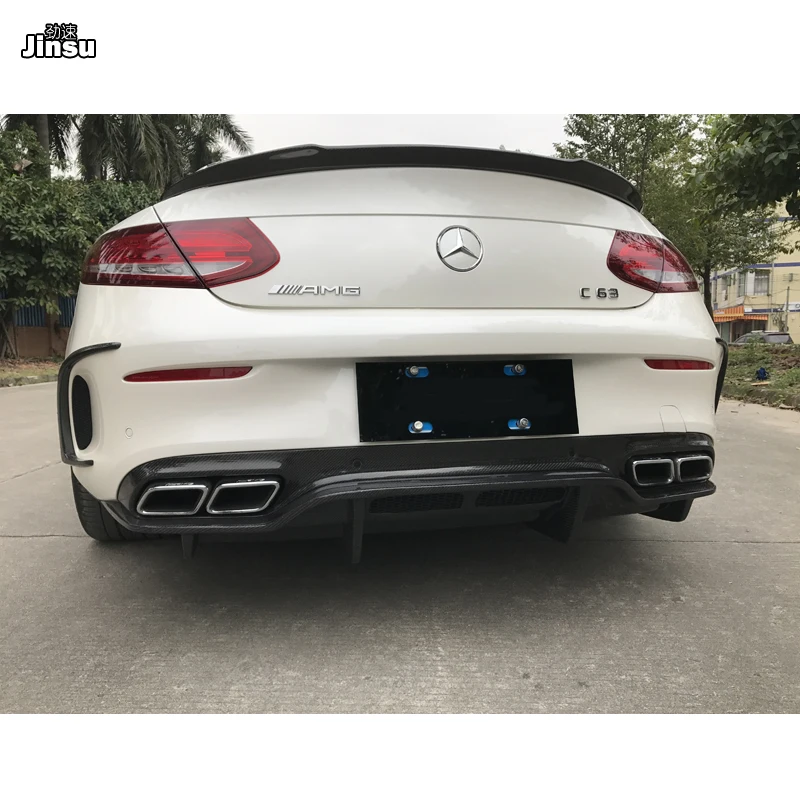 Настоящее углеродное волокно для Benz C class coupe c200 c220 c250 2 door 2015 2018 FD style спойлер