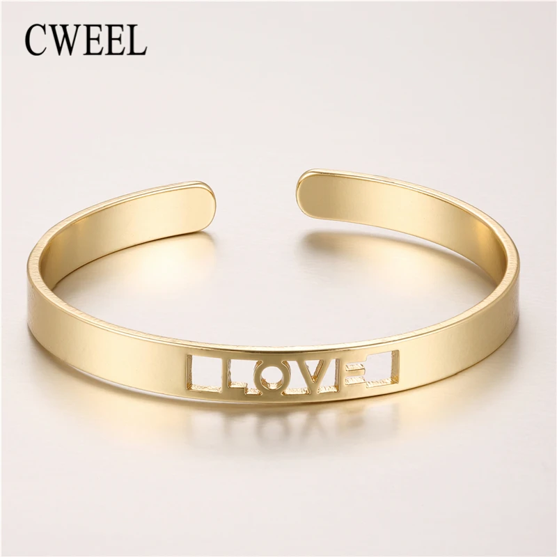 CWEEL модные регулируемые золотые блестящие браслеты с бантом в форме сердца