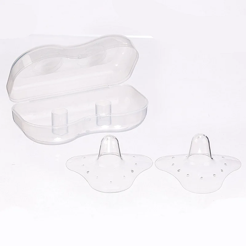 

Triangle Silicone Nipple Protective Cover Soft Silicone Nipple Protector Pair with PP Boxed Maternity Protection