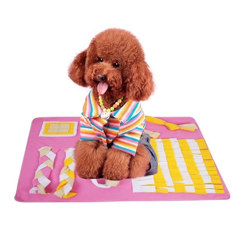 

Pet Dog Snuffle Mat Nose Smell Training Blanket Sniffing Pad Slow Feeding Bowl 72XF
