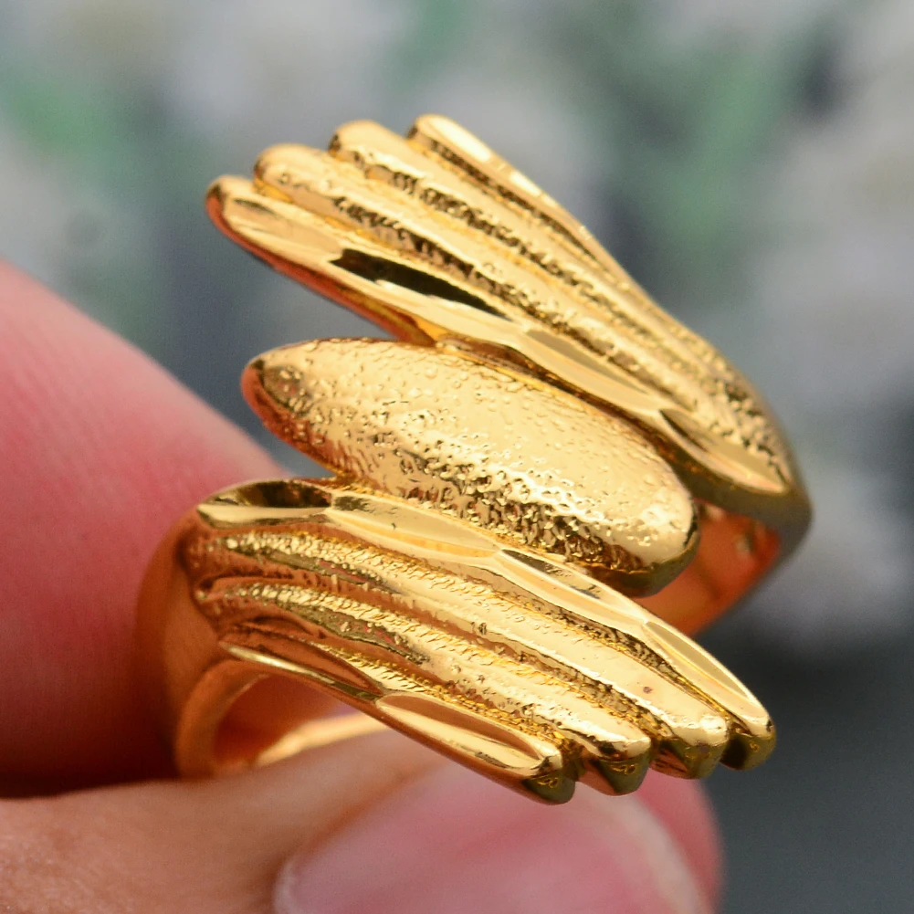 Мужские и женские матовые кольца в стиле ретро WANDO золотого цвета оптовая продажа