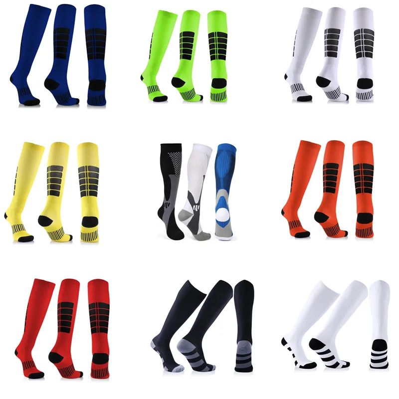 

3 Pairs Lot Pack Compression Socks 20-30 Mmhg Soccer Football Stockings Compression Socks Running Knee High Tube Socks
