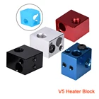 Алюминиевый блок нагревателя V5 Для V5 Hotend, силиконовая крышка для носков, детали для 3D-принтера Bowden Extruder, тепловой блок V6 J-head, радиатор PT100