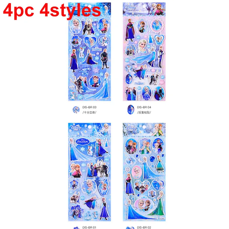 4pcs Alsa 4 шт./компл. 3D Белоснежка наклейки Принцесса София классическое украшение дневник украшение для ноутбука игрушки наклейки игрушки для детей - Цвет: 4pcs Alsa