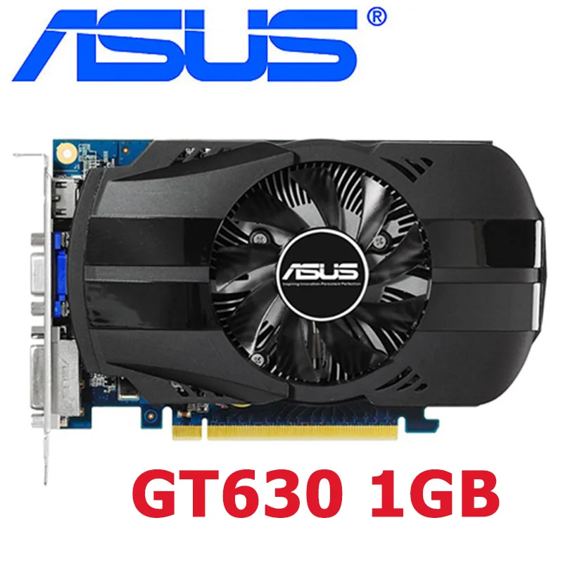 Видеокарта ASUS GT 630, 1 Гб, 128 бит, GDDR5, оригинальная, б/у графическая карта для nVIDIA, VGA карты Geforce GT630, 1 ГБ, Hdmi, Dvi
