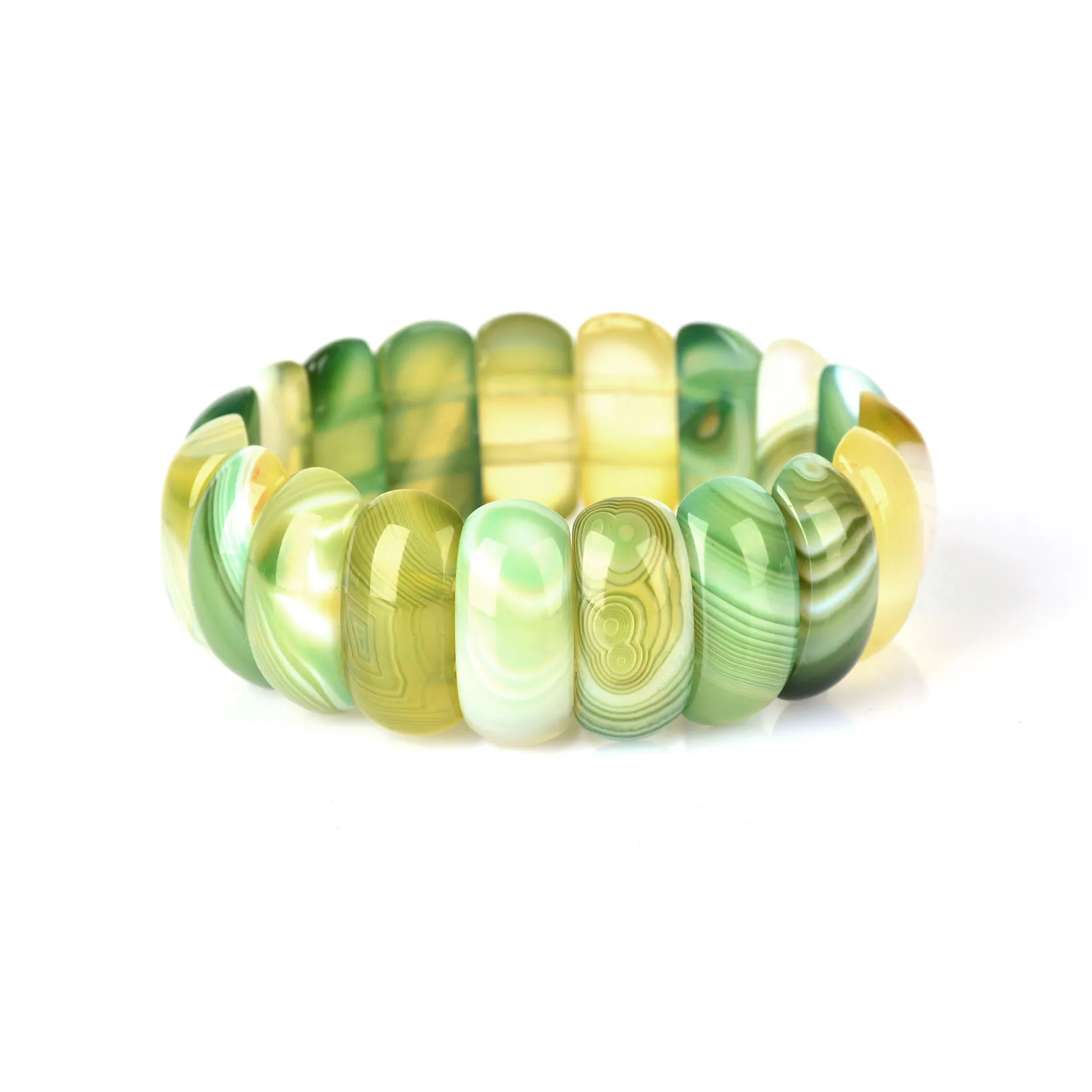 Yellow Green Agate KCALOE Роскошные Синие Браслеты из оникса браслеты женские свадебные растягивающиеся чакра браслет для женщин очаровательные ювелирные изделия в стиле бохо - Окраска металла: Yellow Green Agate