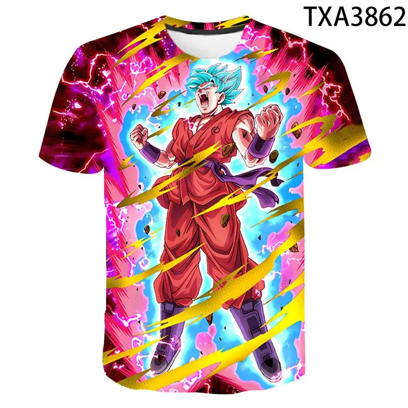 New Goku Saiyan anime T-shirt for men and women 3D printing fashion casual Harajuku anime street style O-neck short-sleeved top