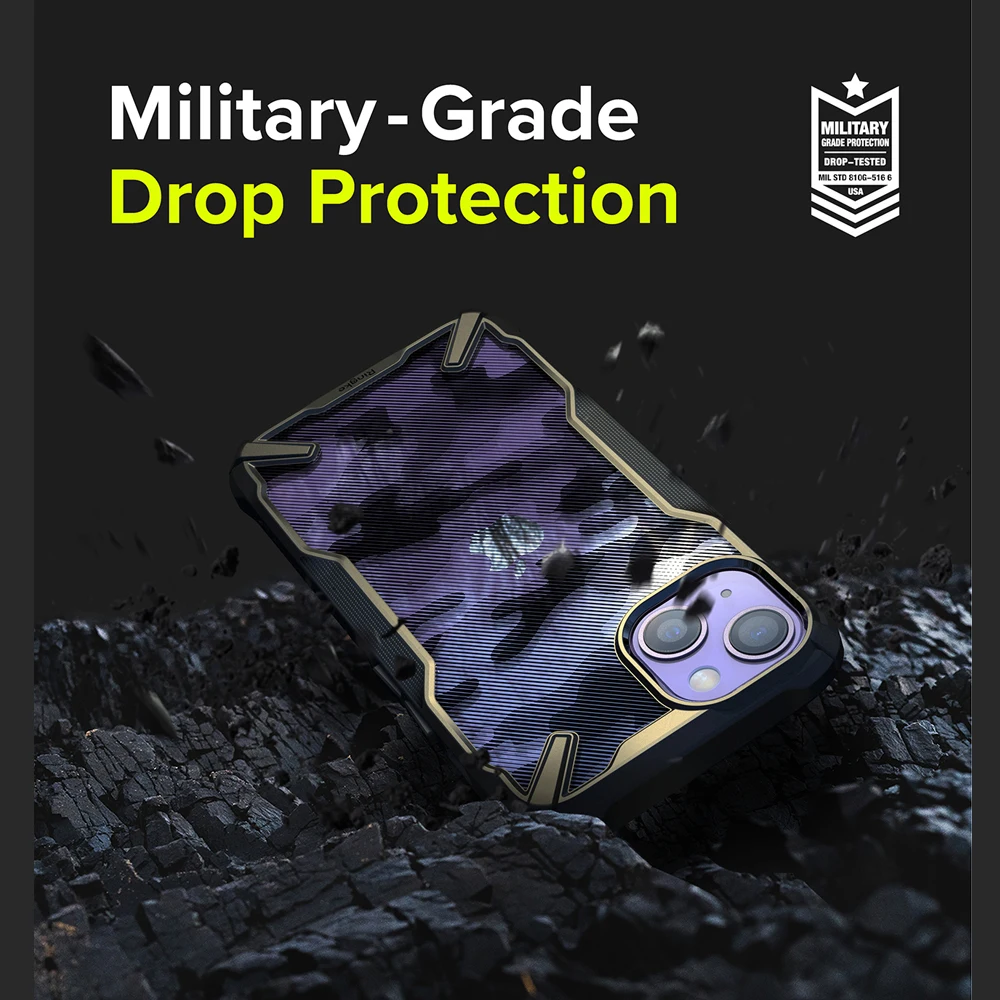 Ringke Fusion-X Case Compatible with iPhone 13  6.1 inch (2021) Camouflage Design Hard Back Shockproof  TPU Frame Cover