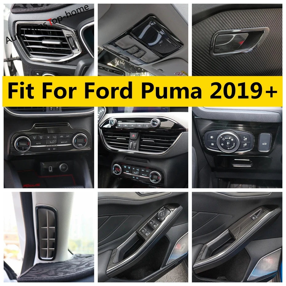 

Pillar A Air AC Vent Head Light Window Lift Glove Box Read Lamp Cover Trim Stainless Steel Accessories For Ford Puma 2019 - 2021