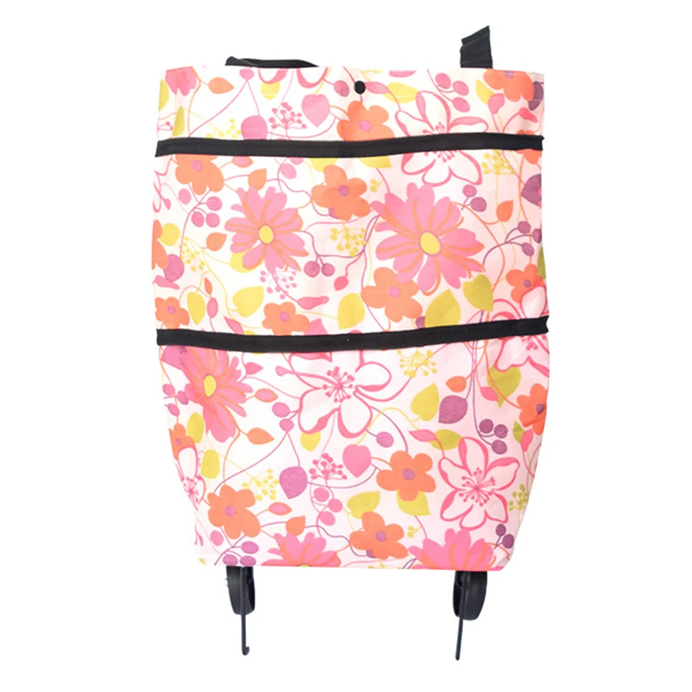 3 Large Capacity Cart Fashion Portable Folding Home On Wheels Reusable Groceries Shopping Bag Oxford Cloth Trolley Eco-friendly - Цвет: 3