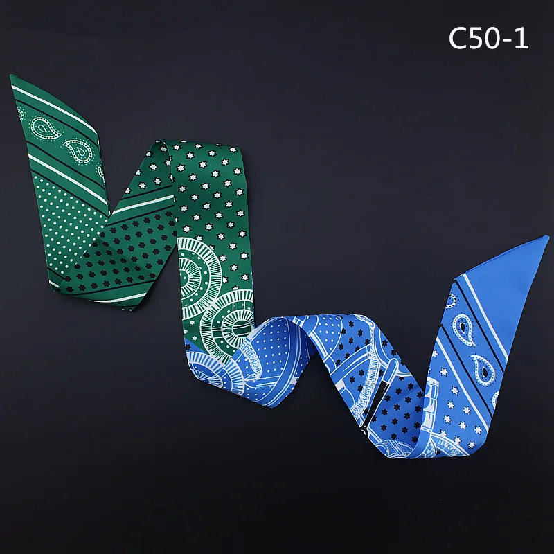 Маленькие длинные узкие шарфы новинка 2020 шелковый шарф женский модный с принтом