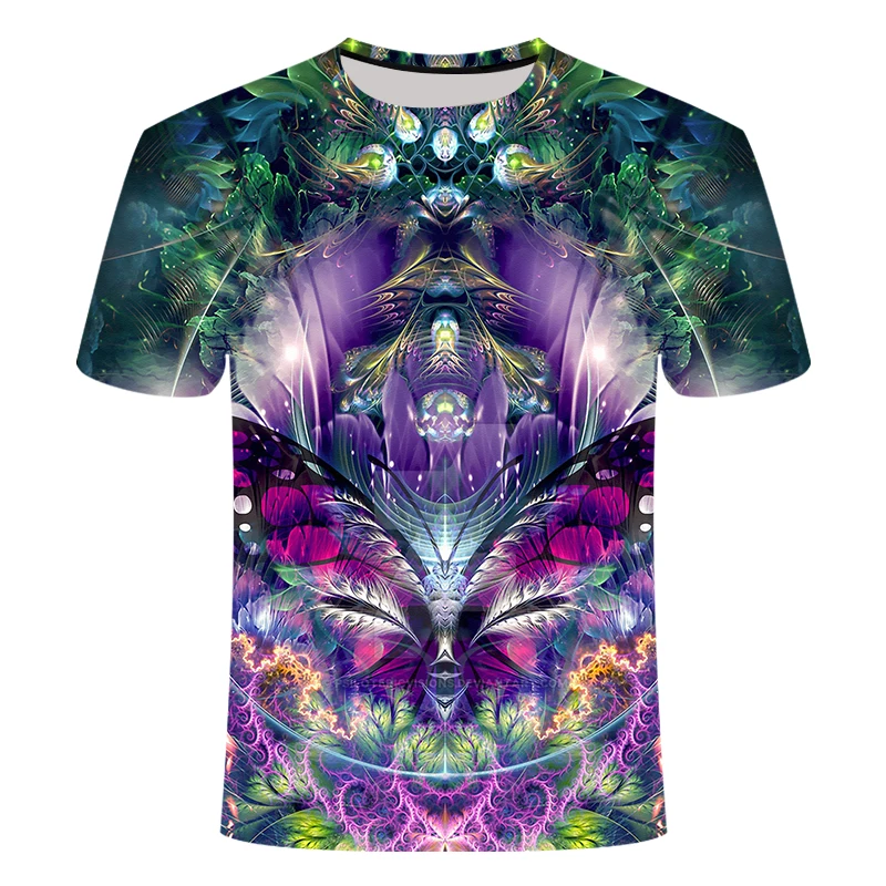 Женская и мужская футболка с 3d принтом psychedelic летняя большого размера S 6XL