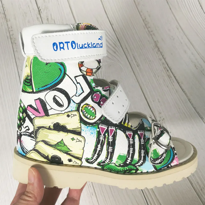 Детские ортопедические сандалии кожаные босоножки на плоской подошве дышащие