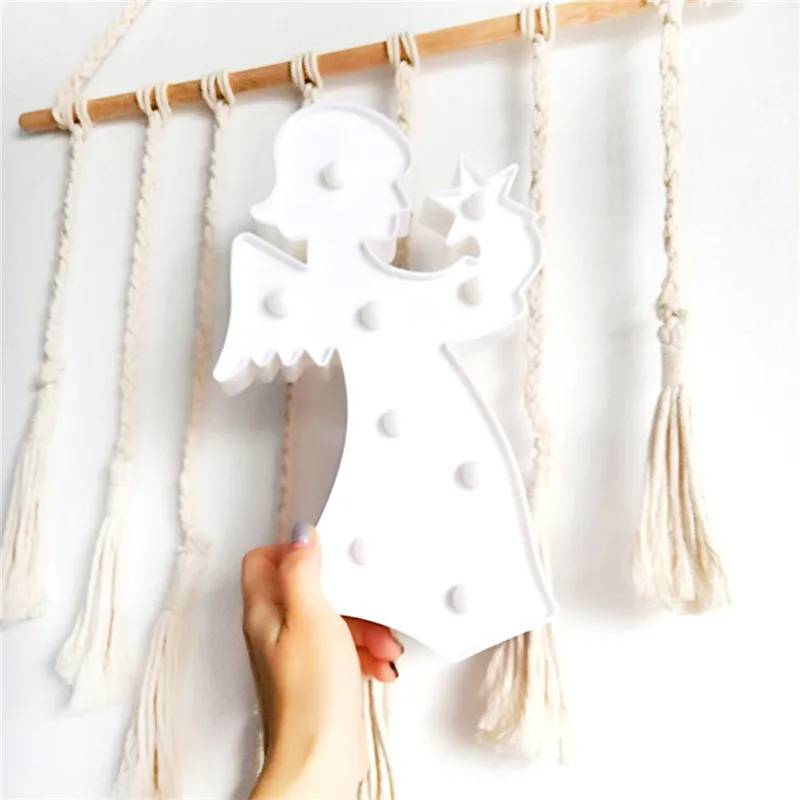 Светодиодный ночсветильник с креативным ангелом фонарь на батарейках домашний