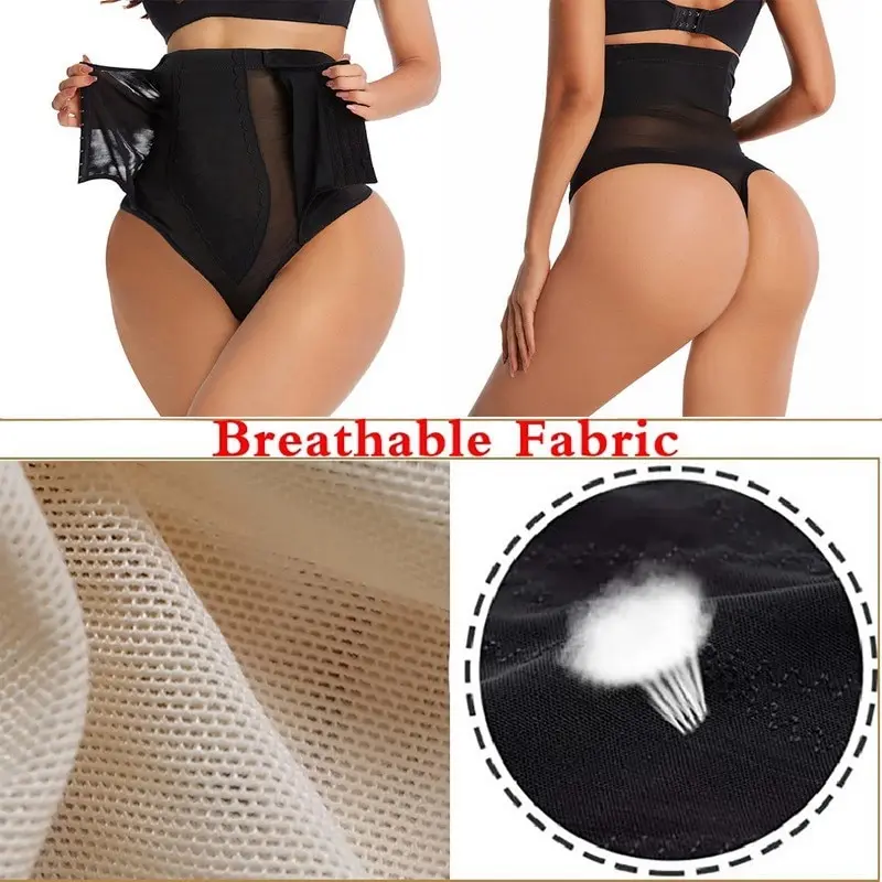

Laamei Slimming Waist Trainer Women Body Shaper Thong Mesh Breathable Girdle Shaper Tummy Control Shapewear Panties High Waist