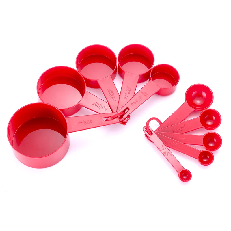 

3 Color Plastic Measuring Cups 10pcs/lot Measuring Spoon Kitchen Tools Measuring Set Tools For Baking Coffee Tea