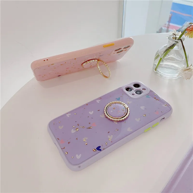 

Net red drop glue love phone case ring iPhone 11 pro max case iphone 11 phone case phone case.