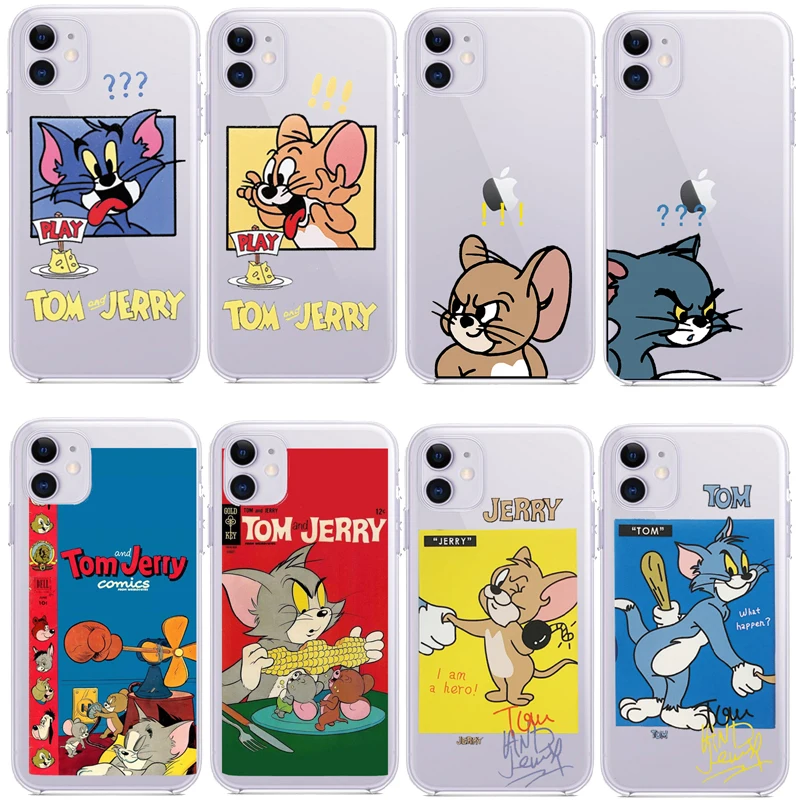 Забавный мультяшный чехол для телефона том Джерри iphone 11Pro 7 8 Plus 6S Модный узор IMD
