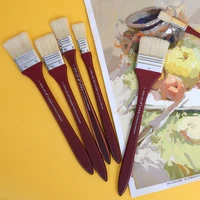 3pcs super long flat head paint brush gouache acrylic painting brush oil brush painting wall art supplies watercolor paint tools