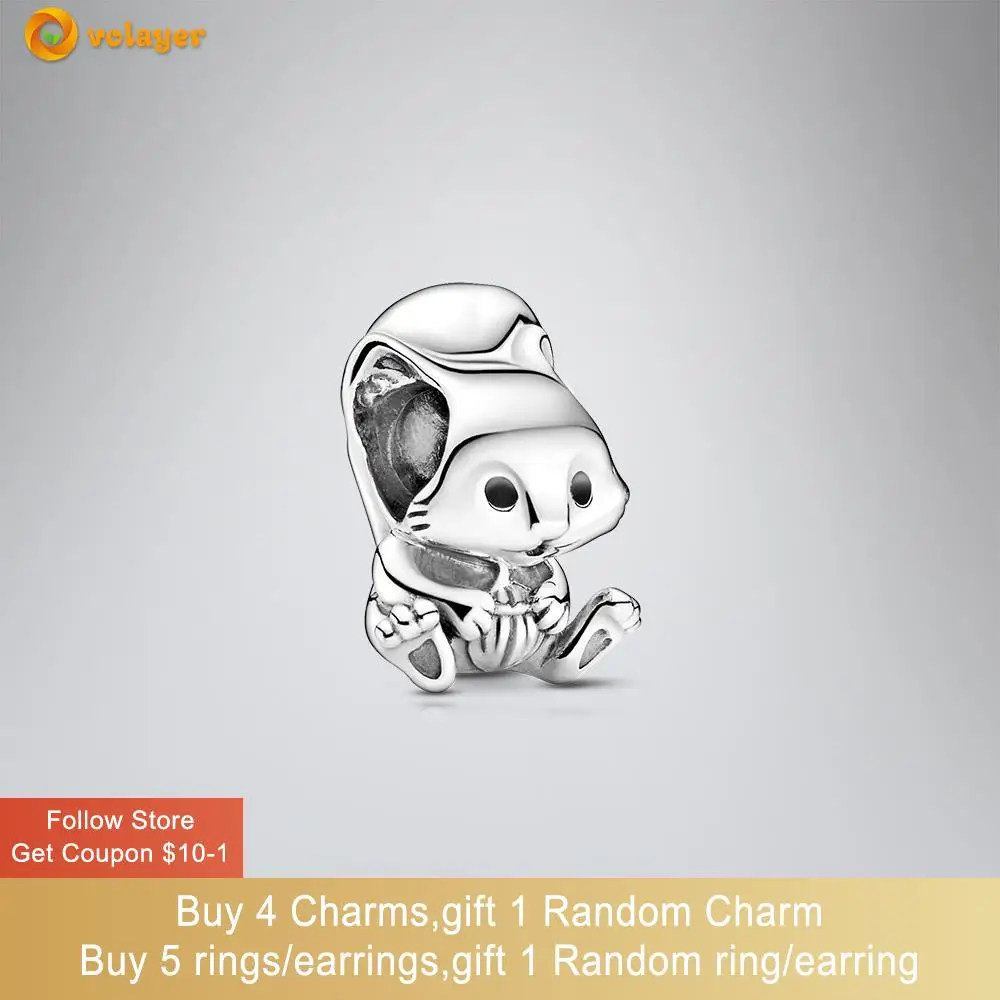 

Volayer 925 Sterling Silver Beads Cute Squirrel Charms fit Original Pandora Bracelets for Women Jewelry Making Birthday Gift