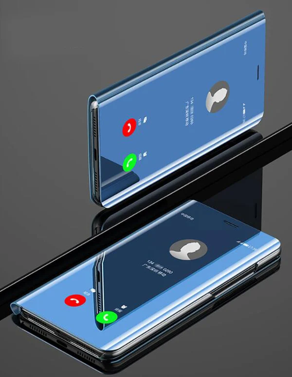 Blue Умный зеркальный флип-чехол для samsung Galaxy S8 S9 плюс S10 S10e S7 край S6 S10 Примечание 10 9 8 5 4 5G чехол для телефона Капа Coque - Цвет: Blue