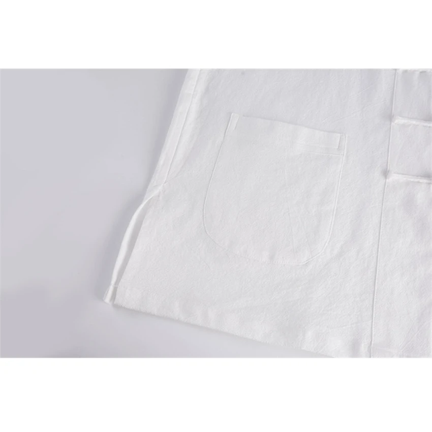 

Man Chinese Traditional Shirt 5Colors Long Sleeve Tang Suit Top Buckle Pocket Kung Fu Uniform Linen Retro Tai Chi Clothing