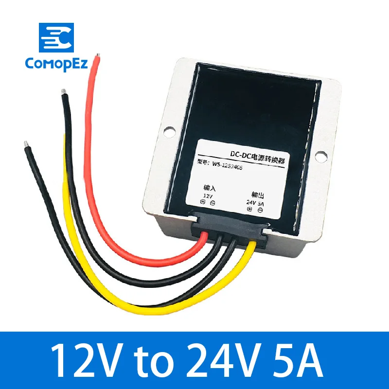 12 V-24 V 5A Водонепроницаемый DC преобразователь Step Up импульсный повышающий стабилизатор 9-20V переменный 24 V автомобиль Повышающий Модуль источника питания трансформатор - Цвет: 12V to 24V 5A