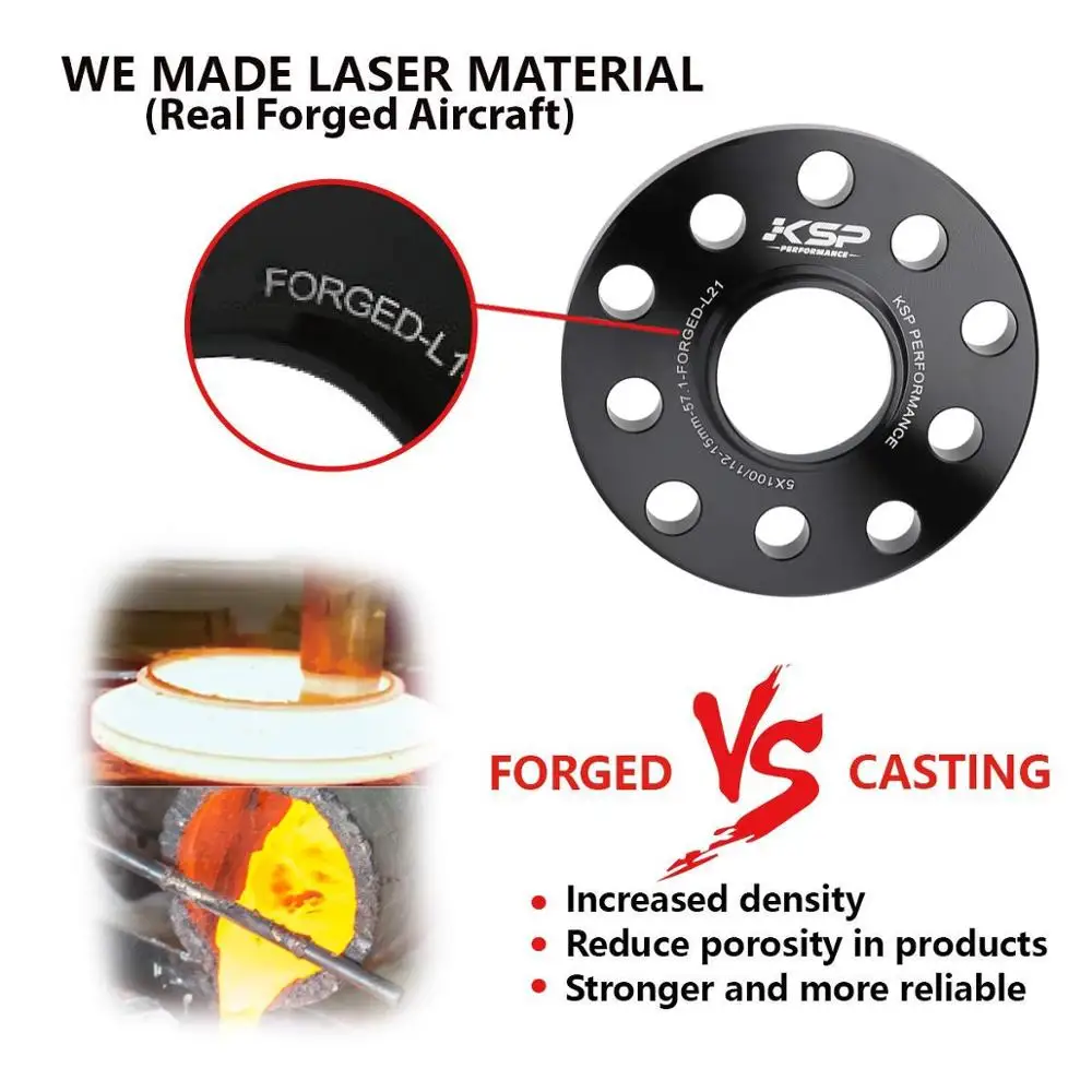 KSP 5X100 5X112 колеса прокладки Адаптеры 2 шт. Hubcentric кованые для Audi шаг резьбы M14x1.5