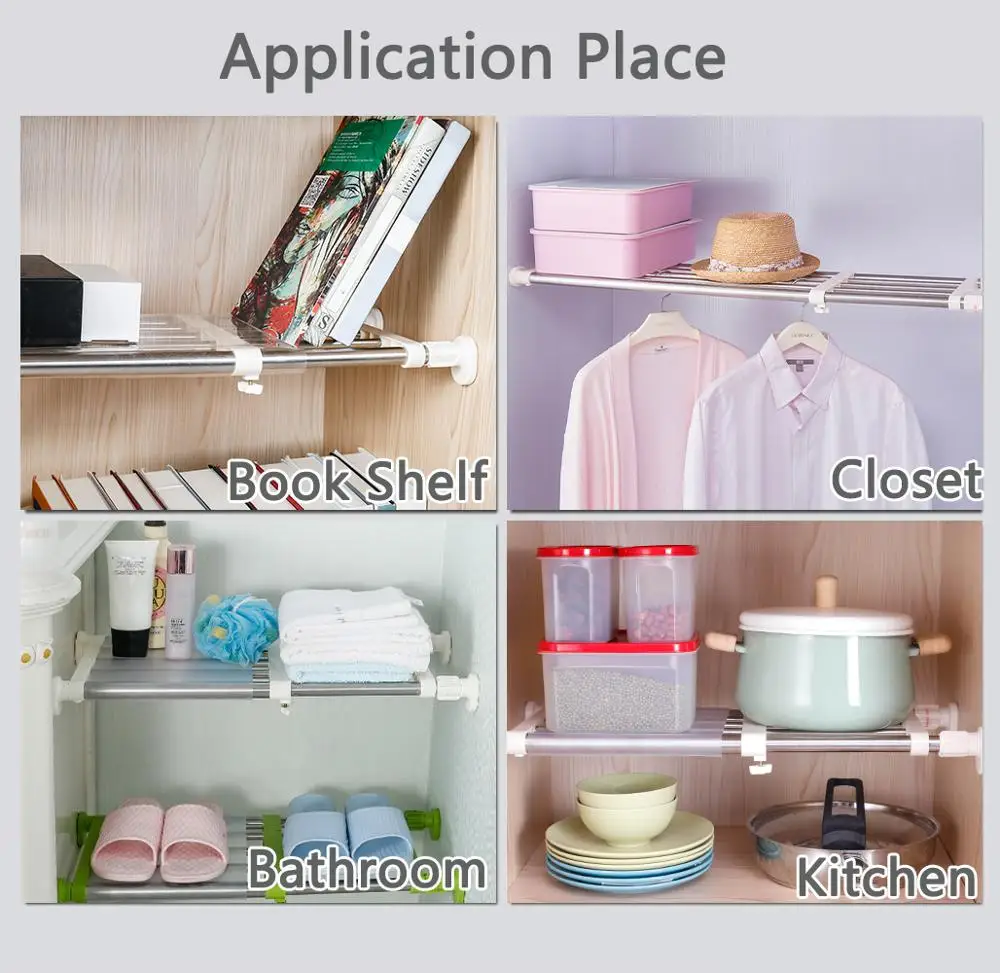 Регулируемая полка для хранения длиной 40 60 см 5 полюсов|rack organizer|storage rackorganizer for