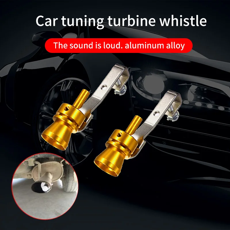 Золотой выхлоп мотоцикла автомобиля поддельный турбо свисток труба звуковой