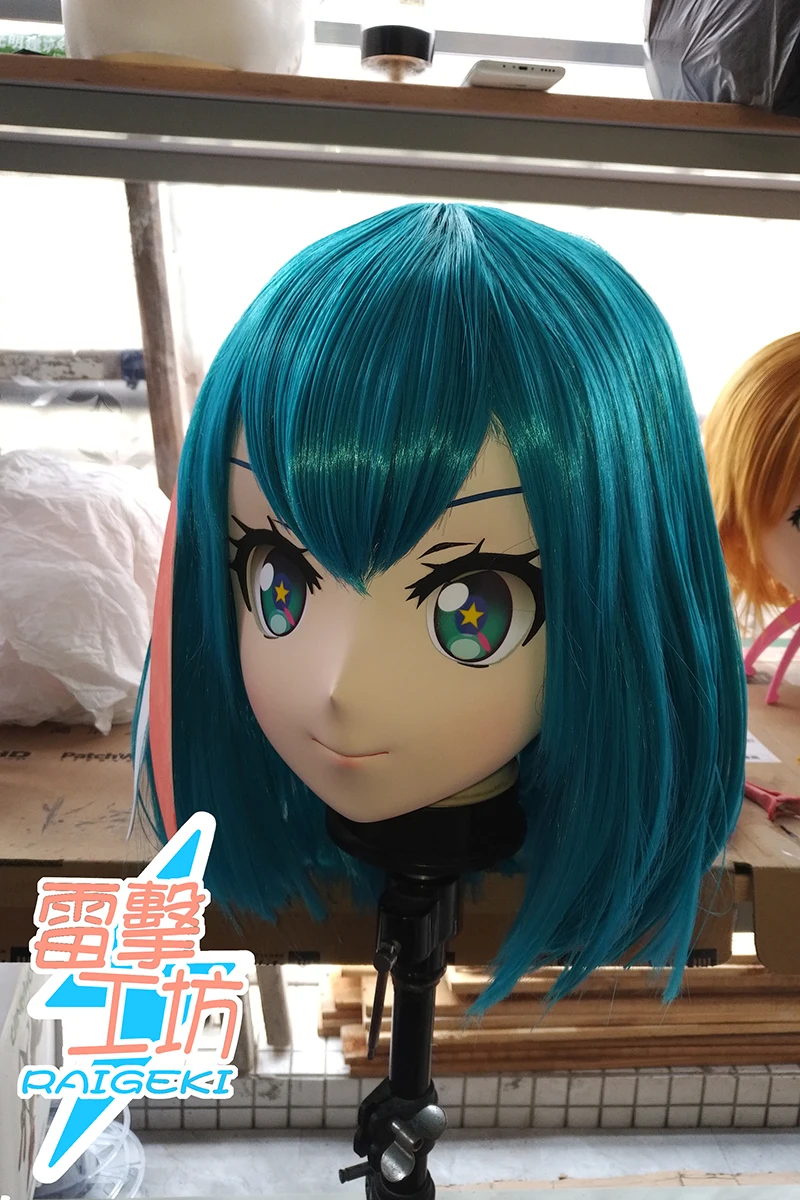 

(RAIGEKI MAKS 15) Resin 3/4 Head Female/Girl Kigurumi Anime Cosplay Masks Crossdress Japan Role Lolita Crossdresser DOLL BJD Cos