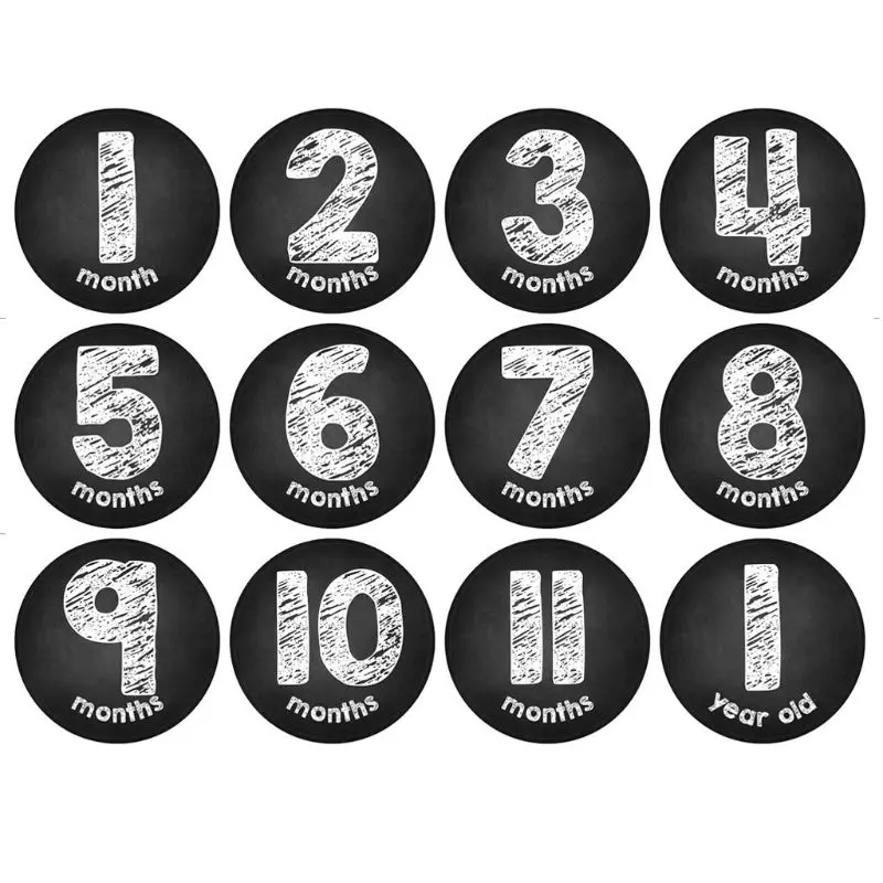 1 12 месяцев ежемесячные наклейки для новорожденных первый возраст и рост
