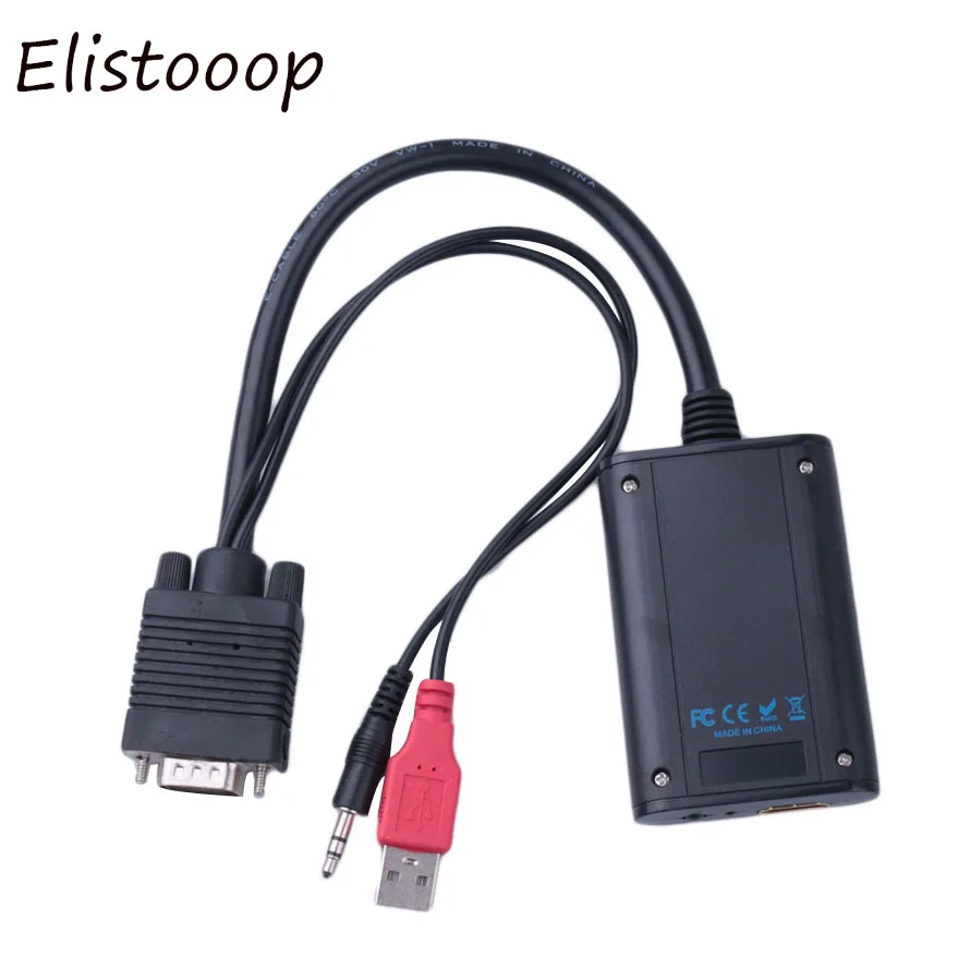 Прочный VGA к HDMI совместимый выход 1080P HD аудио TV AV PC видео кабель Plug and play конвертер