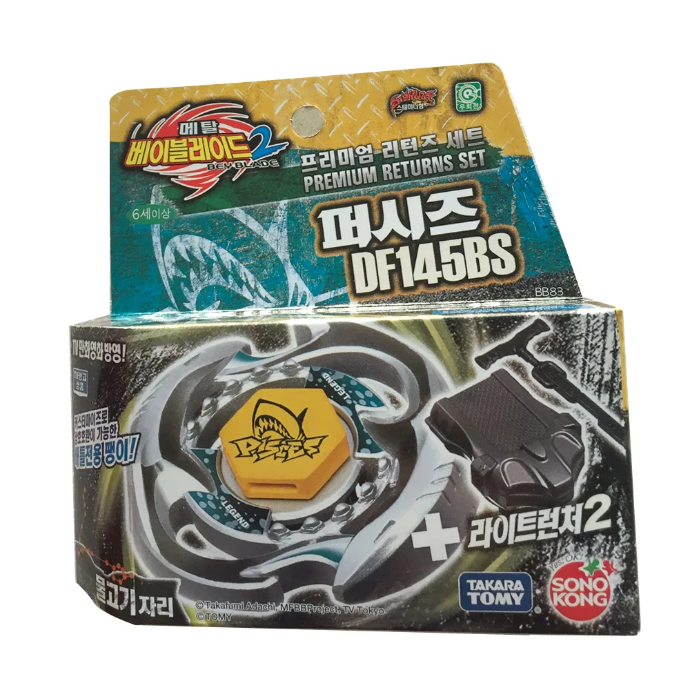 

Genuine Tomy Beyblade Burst Turbo Korean Version Toys Alloy Metal Fusion Spinning Pull BB83 Pisces Bay Blade Gyro Launcher