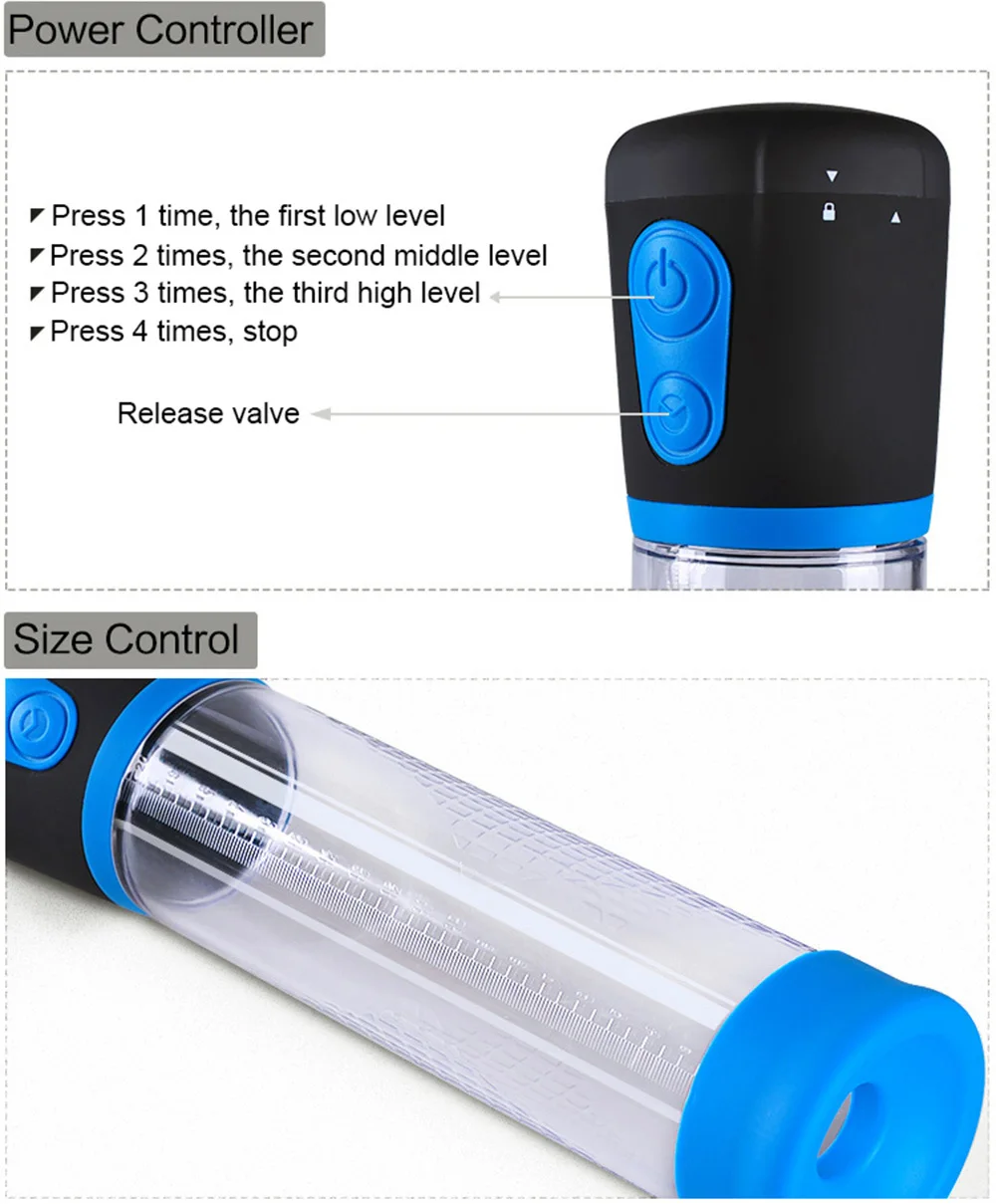 HEBUZHOU Electric Penis Pump Enlargement Automatic Vacuum Suction Extend Sex Toy Exercise Adult Product for Men | Красота и здоровье